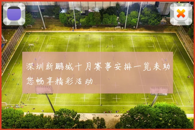 深圳新鹏城十月赛事安排一览表助您畅享精彩活动